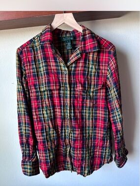 Ralph Lauren 6 Red Plaid Button-Up Shirt